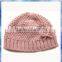 pink popcorn knit girls fashion knitting beanie hat