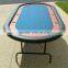 Premium 84" Oval Blue Suited Speed Cloth Poker Table w/ Racetrack & Jumbo Stainless Steel Cups