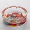 round shape glass ashtray with decal for wholesale
