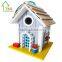 Hanging grey wooden The Little Barn bird house kit