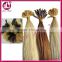 China supplier hot sell high quality best price 100%human remy natural pre-bonded silky wholesale Italain glue u tip hair