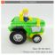 Plastic mini free wheel cartoon toy car city truck with music