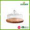 Promotional clear cheese dome with round bamboo cutting board