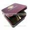 promotional high-end watch hinged metal square lid tin box