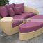 Sectional Wicker Daybed Stool Covered With Cushion