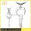 Cusotm design stainless steel jewelry couple blank dog tag pendant necklace wholesale