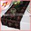 Polyester decorative satin rosette cheap beaded table runner wholesale