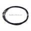 leather chain necklace with stainless steel clasp for women men