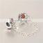 925 Sterling Silver Heart Red CZ Safety Chains Mother day Gift Bracelet Chains