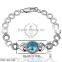 18KGP platinum plated crystal rhinestone blue Austria crystal elements women drop charm bangle bracelet fashion jewelry B019