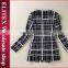 2015 Fashion Black&White Plaid Ladies Overcoat Designs Winter Dress