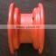 wheelbarrow hand trolley PU rubber wheel plastic spoke
