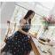 Guangzhou clothing OEM bright babysbreath scattered summer black star dress