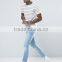 Custom Short Sleeve Crew Neck White Thin Stripe Design Men's 100% Cotton Soft Jersey Slim Fit Casual Blank T-Shirt