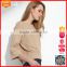 New fashion long sleeves camel color crewneck cashmer sweater woman