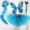 Halloween 4pcs Bithday fairy girls fancy princess dress up costume set