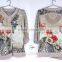 New fashion elegant print & embroidery chiffon ladies' blouse