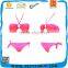 Promotion Pink Young Lady Pink Neck Halter Swimwear Bikini