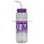 USA Made 32 oz Transparent Sports Bottle With Straw Lid - BPA/BPS-free, FDA compliant and comes with your logo