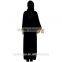 black chiffon contrast muslim dress/ juja muslim pink islamic fashionable abaya kaftan dresses/fancy dl islamic muslim dress