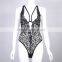 B33653A 2017 Newly lace flower transparent women bodysuit