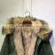 Natural Fox Fur Parka For Children Winter Wear,Baby Alpaca Fox Fur COAT,Korean Style Fur Coat