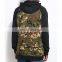 High End Custom Sublimation Printed Contrasting Black Raglan Sleeves Camo Hoodies