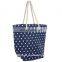 Ladies Summer Holiday Tote Shopping Reuseable Polka Dot Cotton Bag