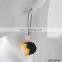 fashion colorful fluffy earrings pom pom earrings