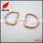 Factory supply Rose gold Welded D ring buckle for leather bag
