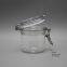 200ml clear PET plastic cosmetic packaging pots jars,200g round plastic PET face cream cosmetic bottle with metal clip lid