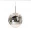 Wholesale popular Modern Round Silver Hand Blown Glass Ball Pendant Lamp