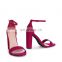 Good quality and cheap price women open toe block heels ankle strap sandals shoes ladies evening shoe