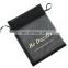 Hot selling custom black feather organza drawstring bags with your own logo