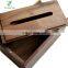 Walnut rectangle tissue dispenser container gift box for restroom