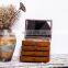 Vintage Clover Carved 4 Layer  Antique Wooden Jewelry Box Organizer Boxes