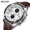 MEGIR 2015 Popular casual men fashion quartz day showed leather strap hot sale design wrist watch luxury waterproof