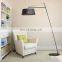 American Black Fishing Standing Lamp Iron Indoor Fabric Shade Floor Lighting For Living Room Decoration