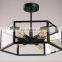 Amazon Farmhouse Light Fixtures Ceiling, Semi Flush Mount Close to Ceiling Light Fixture Industrial Wood Chandelier Lighting
