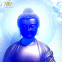 Large Custom Engineering Crystal Glass Consecrate Buddhism Temple Decor Gilding Buddha Statue Sculpture