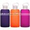 New Style Glass Aquare Bottle With Silicone, Transparent Mug, Colorful