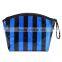 PU stripe black makeup bag cosmetic bag pu leather free cosmetics