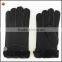 ladies double face sheepskin leather gloves with button and fake fur