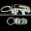Souvenir metal blank keychain with metal keyring ,printing sticker could be customized