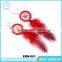 China Yiwu Modern Fashion Various Colors Feather Dream Catcher Earrings With 14k Gold Chains