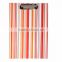 Wholesale 2015 unique design colorful A4 F/C size vertical stripe wooden clipboard handware for students