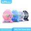 Hot Sale Plastic Hand Mini Fan 2600mAh power bank built-in 18650 battery