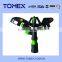 Garden Rotating Sprinkler with H-shape Base 3 Arms Plastic Watering Irrigation Sprinkler
