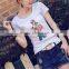 T Shirts Printing in Flower Design and Girl T Shirts Printed Clothes Factory