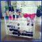 Customized Luxury Crystal Clear Acrylic Makeup Organizer / Beautiful Plexiglass Cosmetic Organizer With Drawer